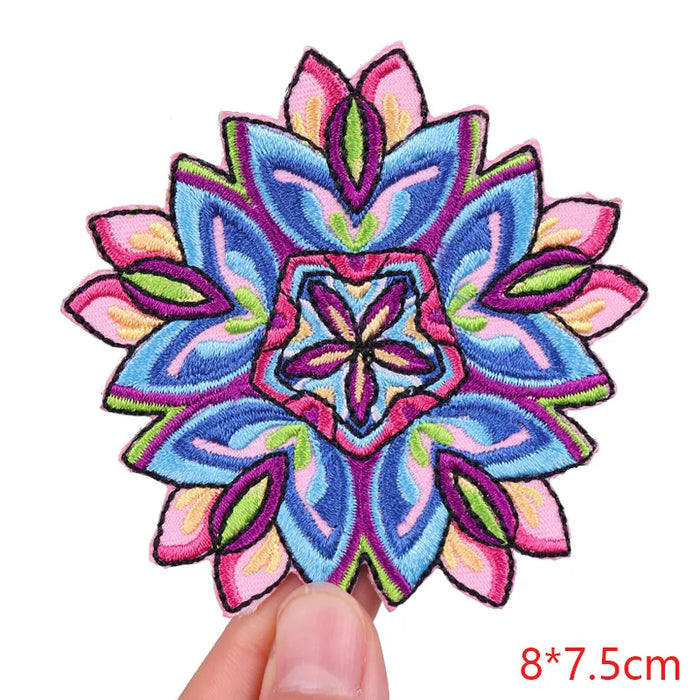 Mandala Flower 'Colorful' Embroidered Patch