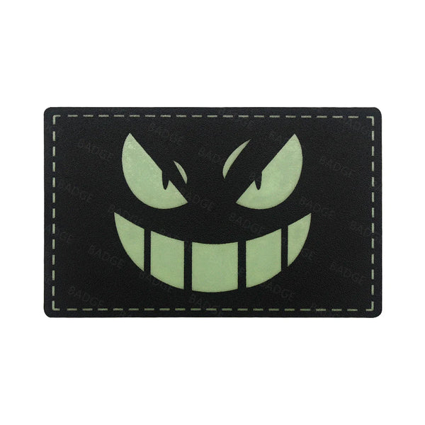 Evil Smiley Face 'Luminous' PVC Rubber Velcro Patch