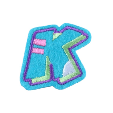 Cute Letter K 'Colorful' Embroidered Patch