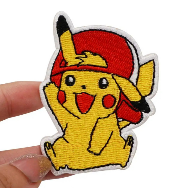 Pocket Monster 'Pikachu | Wearing Cap' Embroidered Velcro Patch