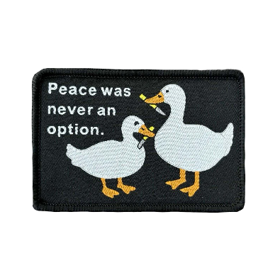 Mom and Baby Duck 'Peace Was Never An Option' Embroidered Velcro Patch