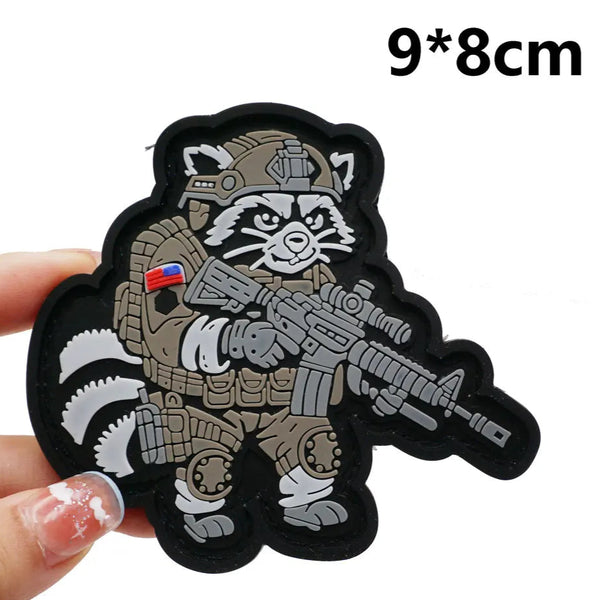 Raccoon 'Tactical Gun' PVC Rubber Patch