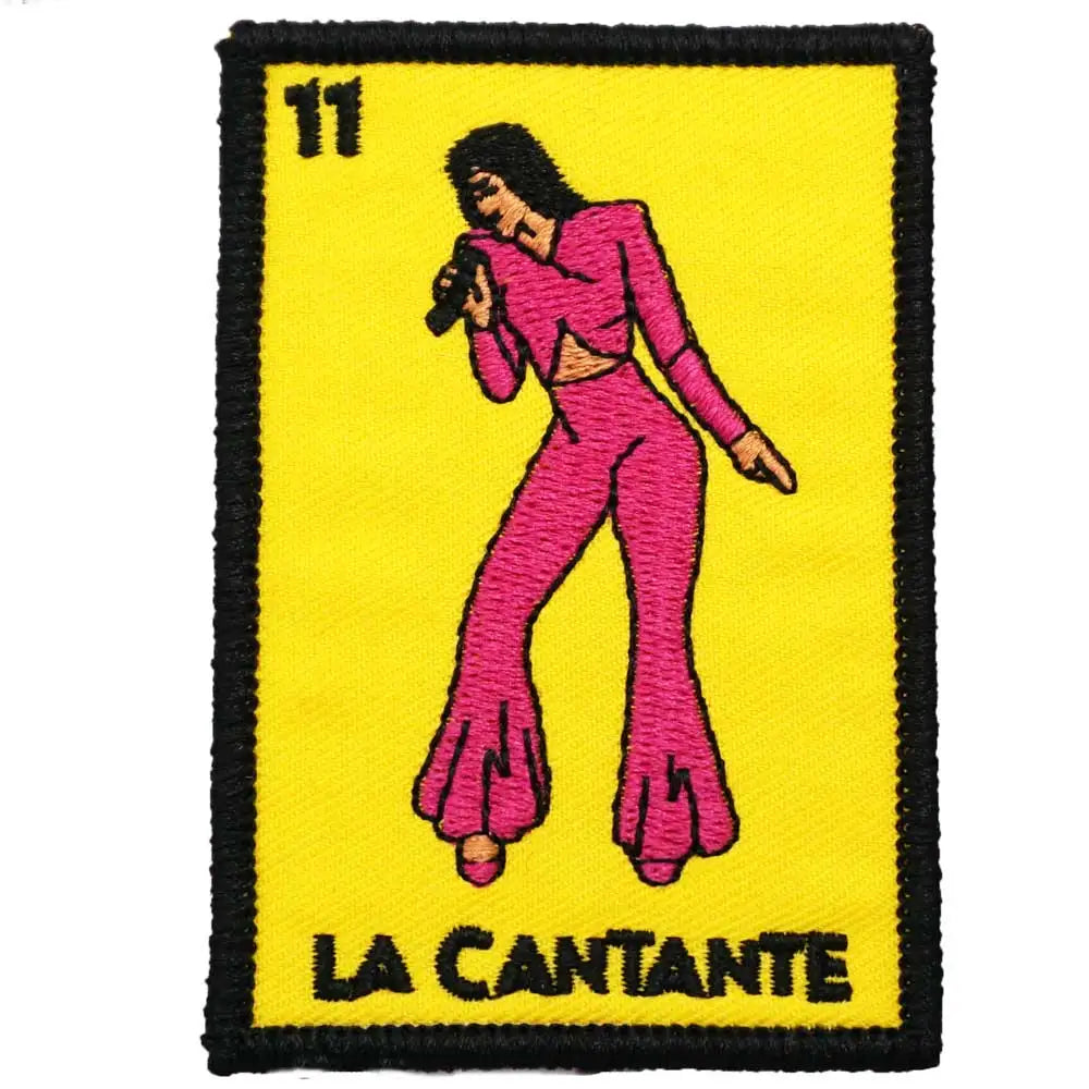Loteria Card 'La Cantante' Embroidered Velcro Patch