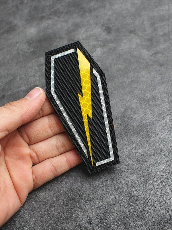 Cool 'Yellow Lightning | Reflective' Embroidered Velcro Patch