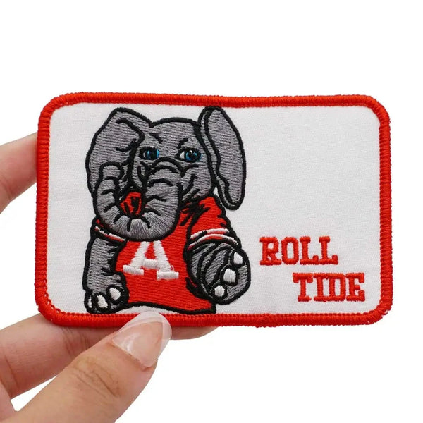 Sports 'Alabama Big Al Mascot | Roll Tide' Embroidered Velcro Patch