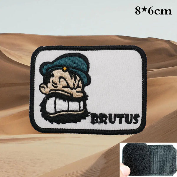 Popeye 'Brutus Head | Square' Embroidered Velcro Patch