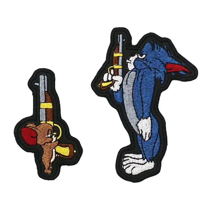 Tom and Jerry 'Tactical Guns | Set of 2' Embroidered Velcro Patch
