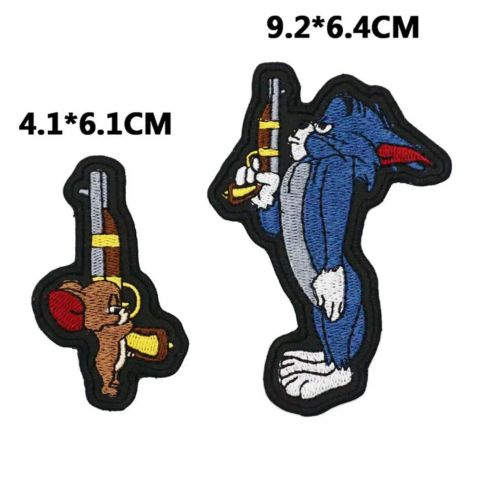 Tom and Jerry 'Tactical Guns | Set of 2' Embroidered Patch
