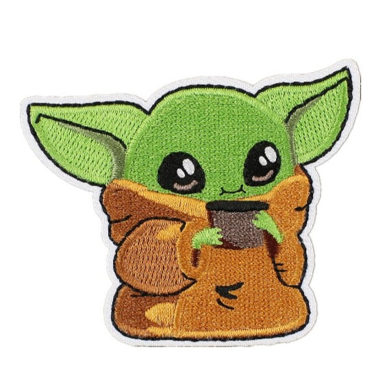 Empire and Rebellion 'Baby Yoda | Drinking' Embroidered Patch