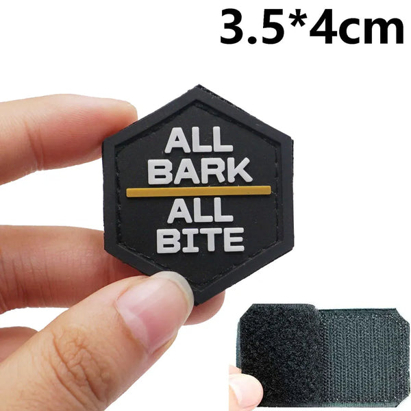 All Bark All Bite 'Mini Hexagon' PVC Rubber Velcro Patch