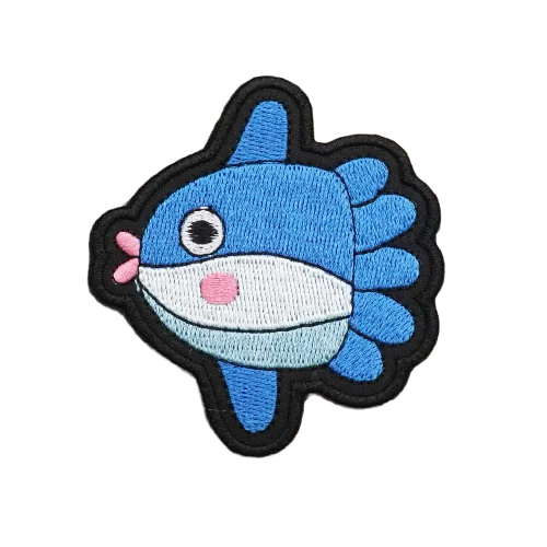 Cute 'Ocean Sunfish' Embroidered Velcro Patch