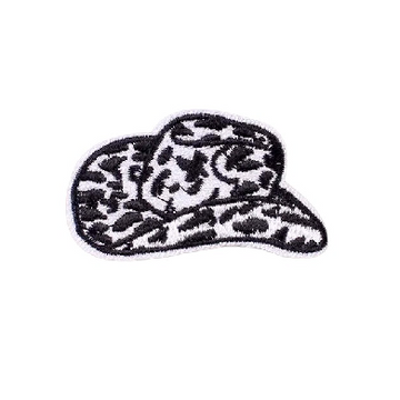 Cute 'Leopard Cowboy Hat' Embroidered Patch