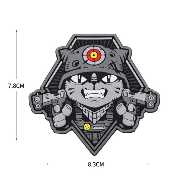 Tactical Cat 'Double Guns Shot' PVC Rubber Velcro Patch