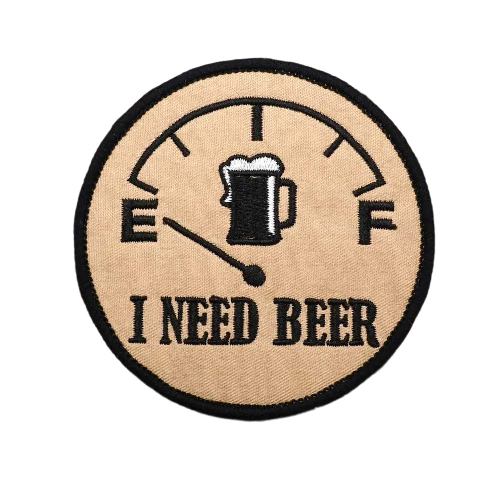 Beer Fuel 'I Need Beer' Embroidered Velcro Patch