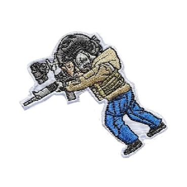 Soldier 'Shooting Gun' Embroidered Velcro Patch