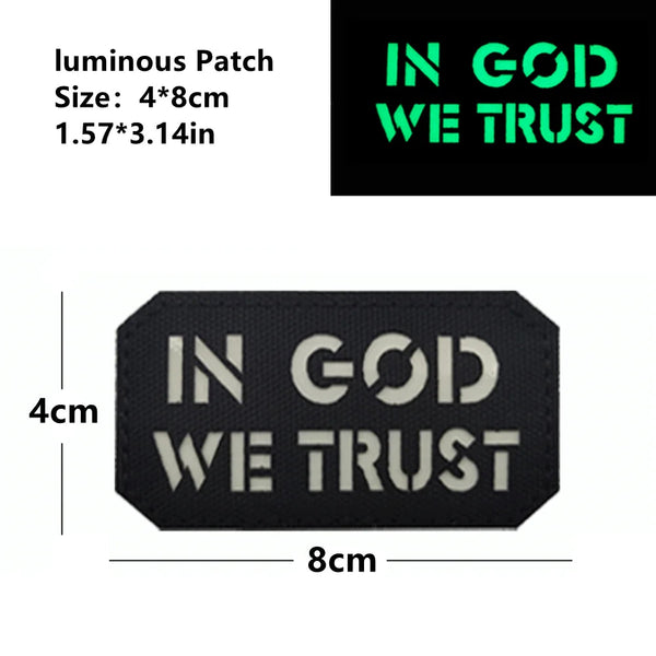 Religious 'In God We Trust | Luminous' Embroidered Velcro Patch