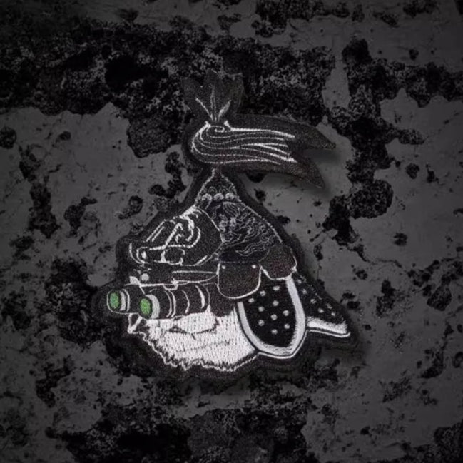 Tactical Panda Head 'Night Vision Goggles' Embroidered Velcro Patch
