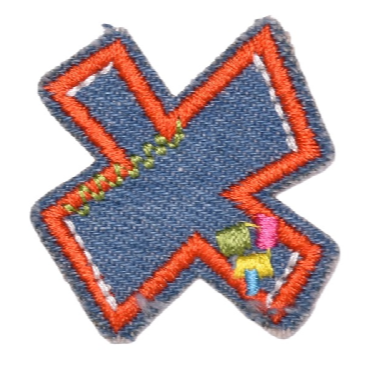 Letter X 'Denim Letter' Embroidered Patch