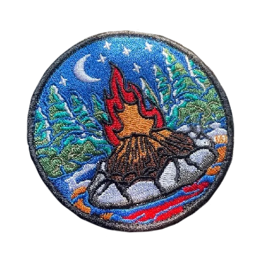 Travel 'Bonfire | Round' Embroidered Velcro Patch