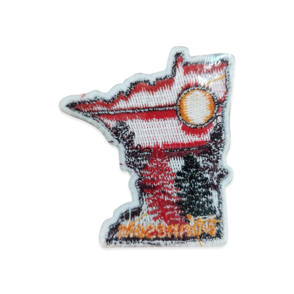 Minnesota Map 'Sunset | Set of 10' Embroidered Patch