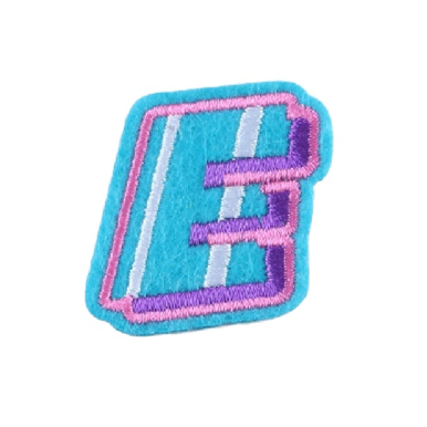 Cute Letter E 'Colorful' Embroidered Patch