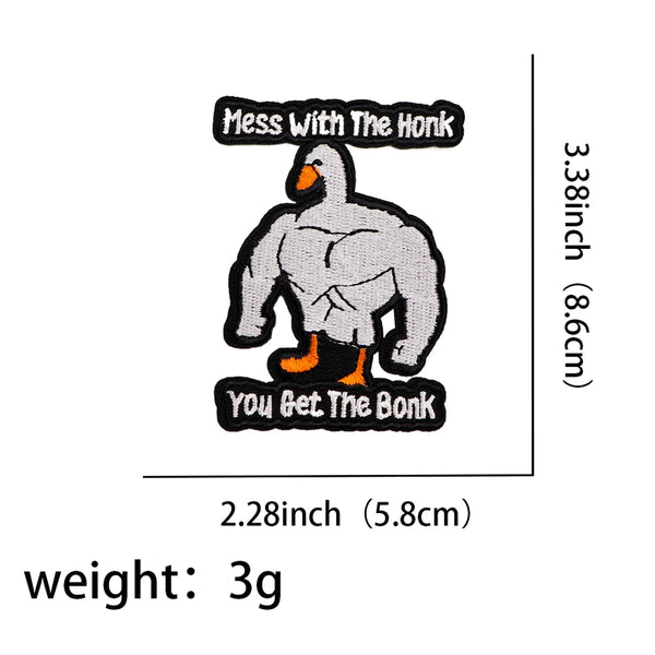 Muscular Goose ‘Mess with the Honk get the Bonk’ Embroidered Patch