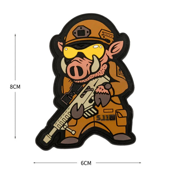 Boar Sniper 'Tactical Gear' PVC Rubber Velcro Patch