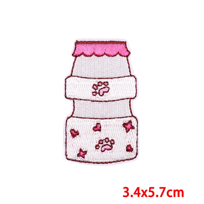 Cute Bottle 'Cat Paw Print' Embroidered Patch
