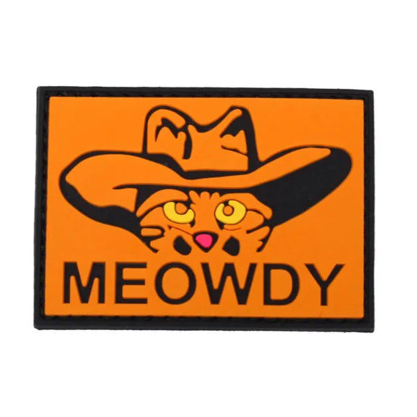 Cowboy Cat 'Meowdy' PVC Rubber Velcro Patch