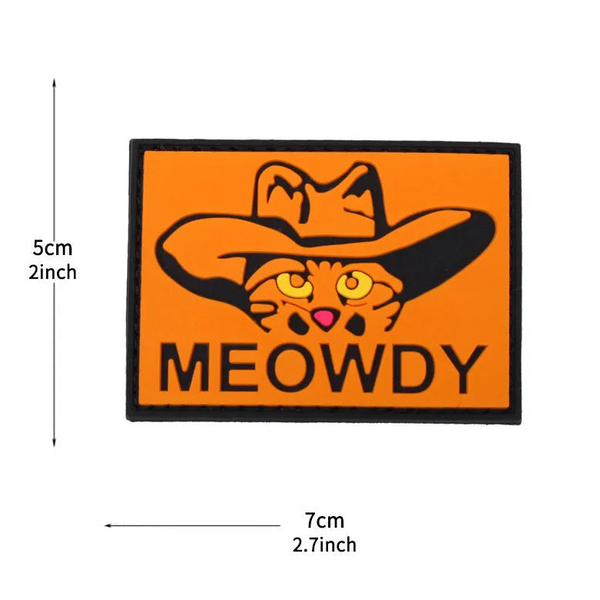 Cowboy Cat 'Meowdy' PVC Rubber Velcro Patch