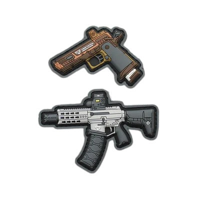 Military Tactical 'Guns | Set of 2' PVC Rubber Velcro Patch