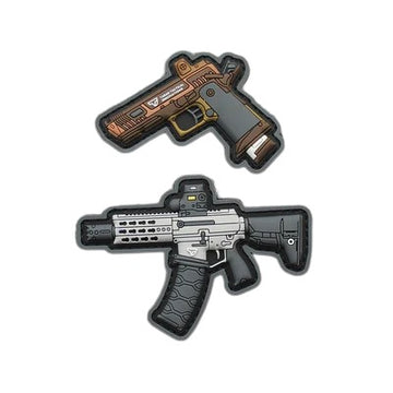 Military Tactical 'Guns | Set of 2' PVC Rubber Velcro Patch