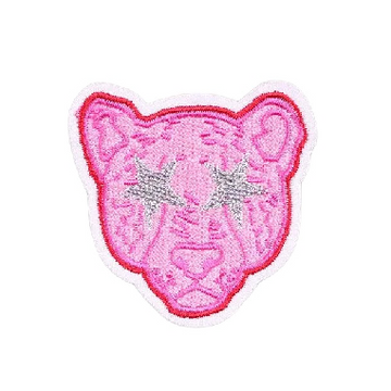 Cute Cheetah Head 'Star Eyes' Embroidered Patch