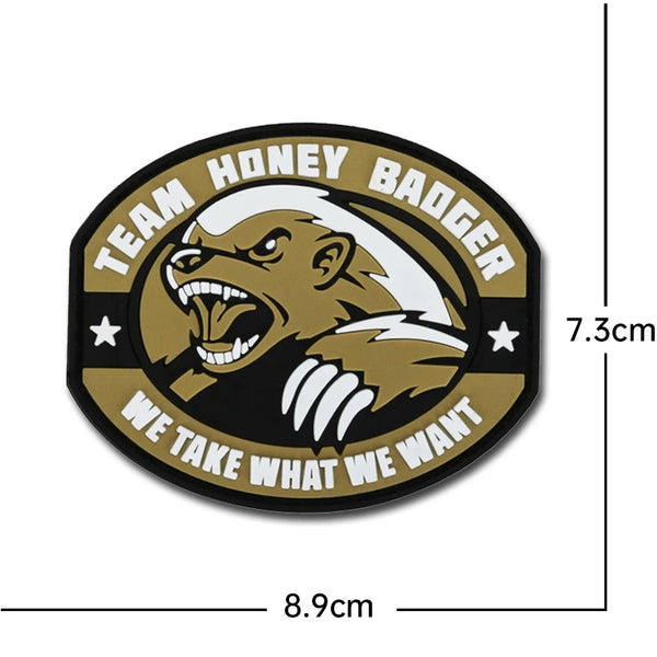 Military Tactical 'Team Honey Badger | We Take What We Want' PVC Rubber Velcro Patch