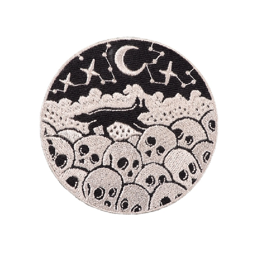 Creepy Skulls 'Starry Night' Embroidered Patch