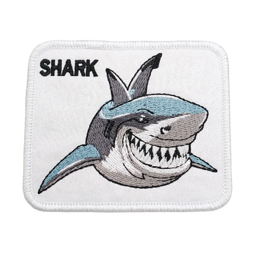 Shark 'Square' Embroidered  Velcro Patch