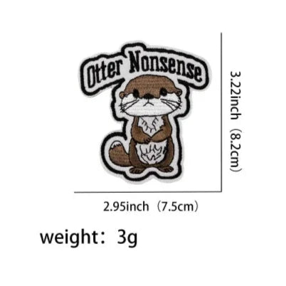 Cute 'Otter Nonsense' Embroidered Patch