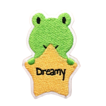 Cute Frog 'Dreamy Star' Embroidered Patch