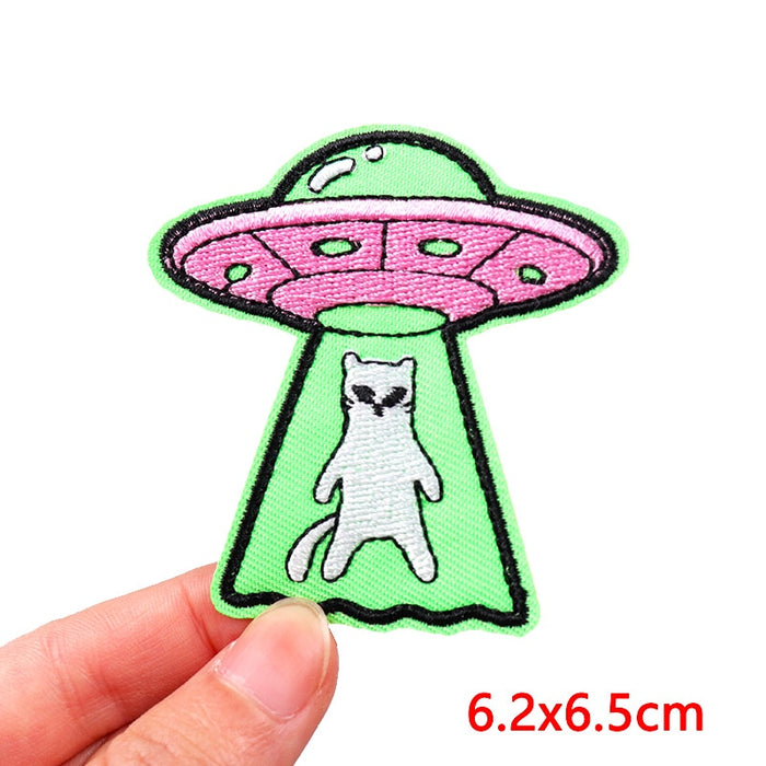 UFO 'White Cat Abduction' Embroidered Patch
