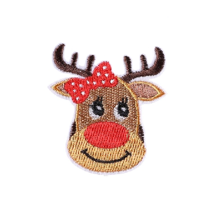 Christmas 'Reindeer | Head' Embroidered Patch
