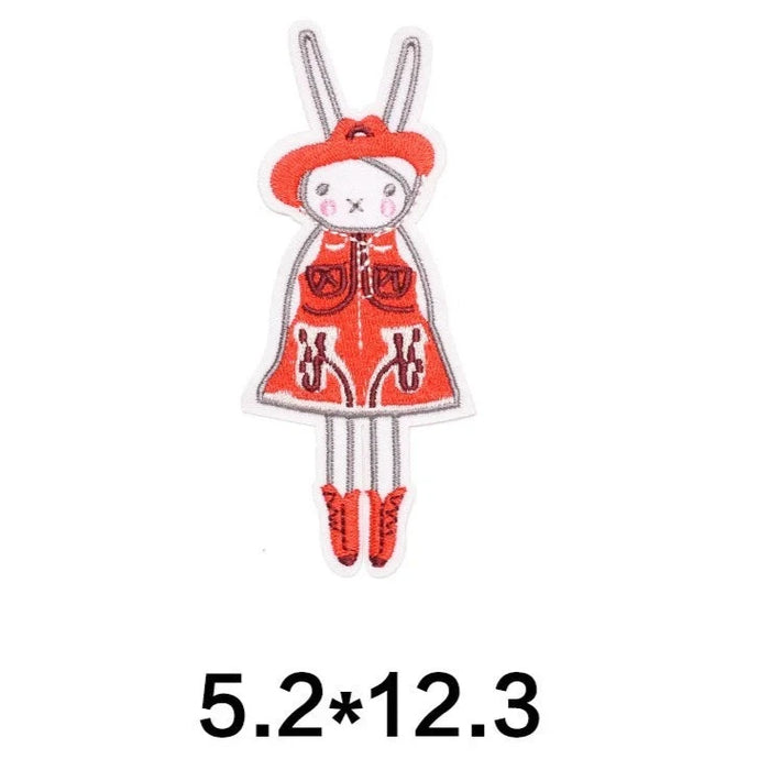 Cute Fifi Lapin Rabbit 'Orange Dress and Hat' Embroidered Patch