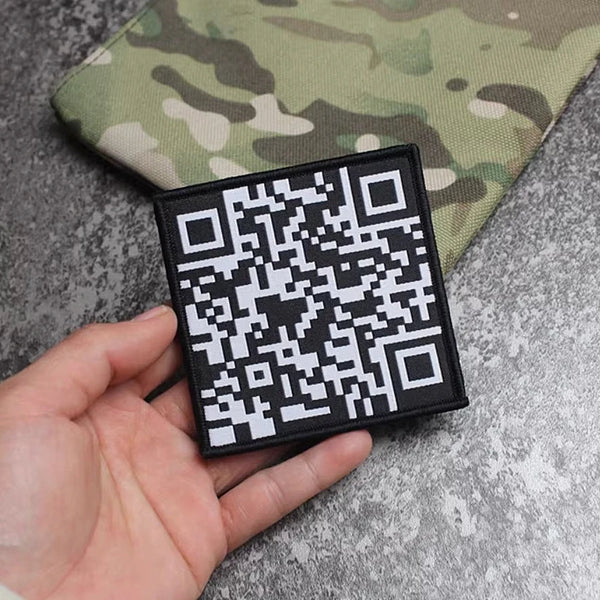 Cool 'QR Code' Embroidered Velcro Patch