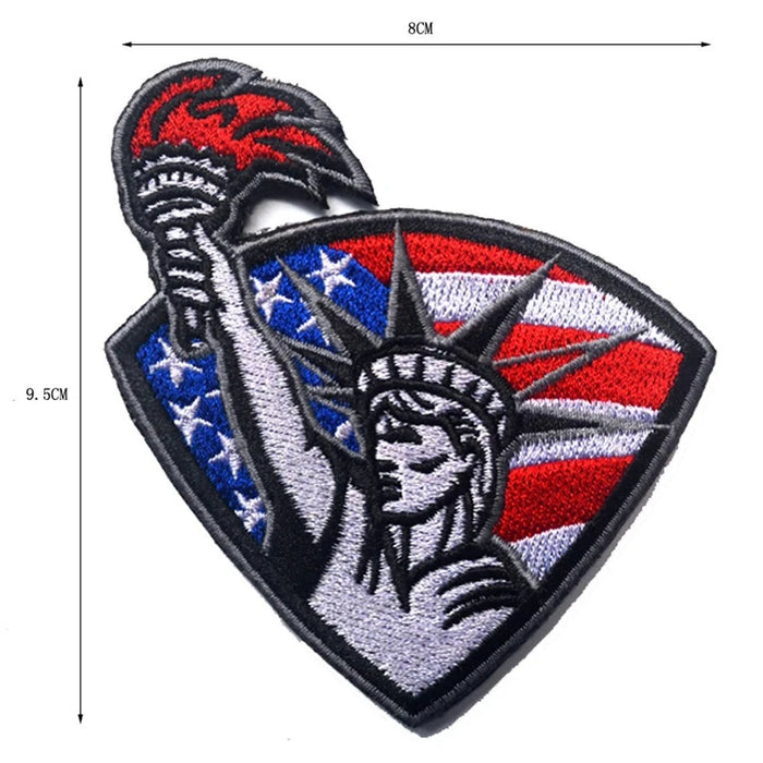 American Flag 'Statue of Liberty' Embroidered Velcro Patch