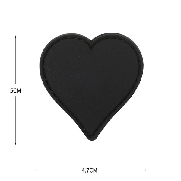 Playing Card Symbol 'Heart' PVC Rubber Velcro Patch