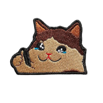 Cat 'Thumbs Up' Embroidered Velcro Patch