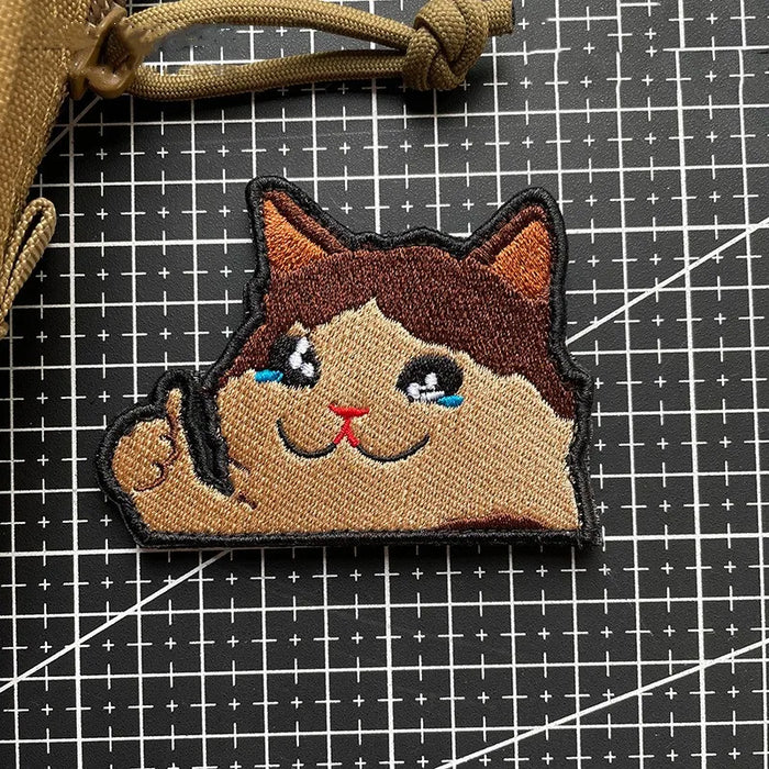 Cat 'Thumbs Up' Embroidered Velcro Patch