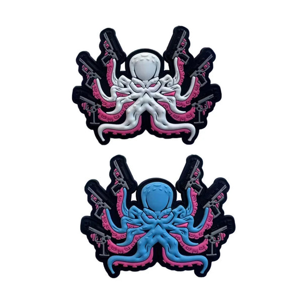 Octopus 'Tactical Guns' PVC Rubber Velcro Patch