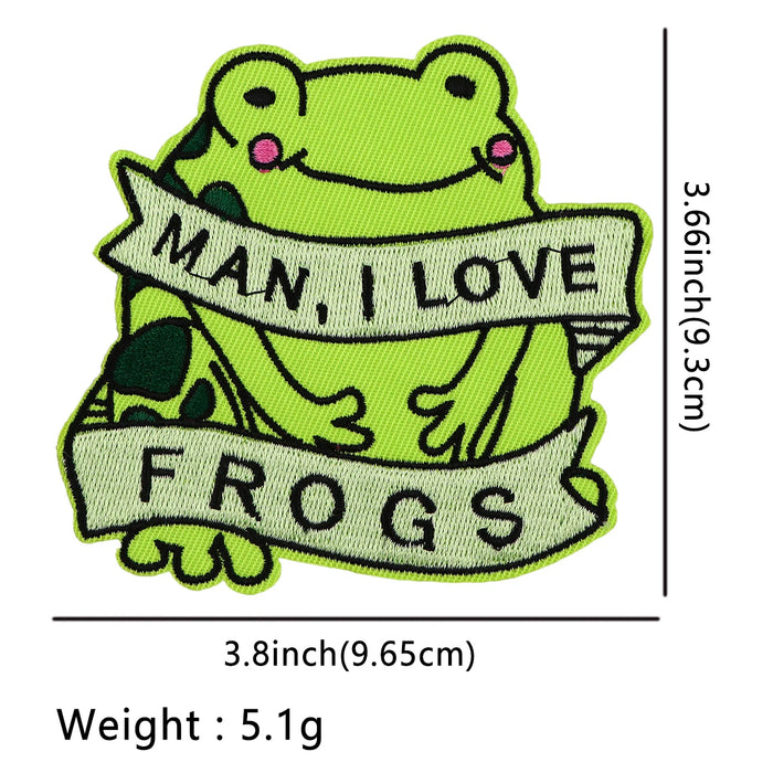 Chubby Frog 'Man I Love Frogs' Embroidered Patch