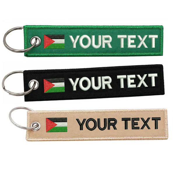 Personalized Keychain 'Palestine Flag' Embroidered Velcro Patch