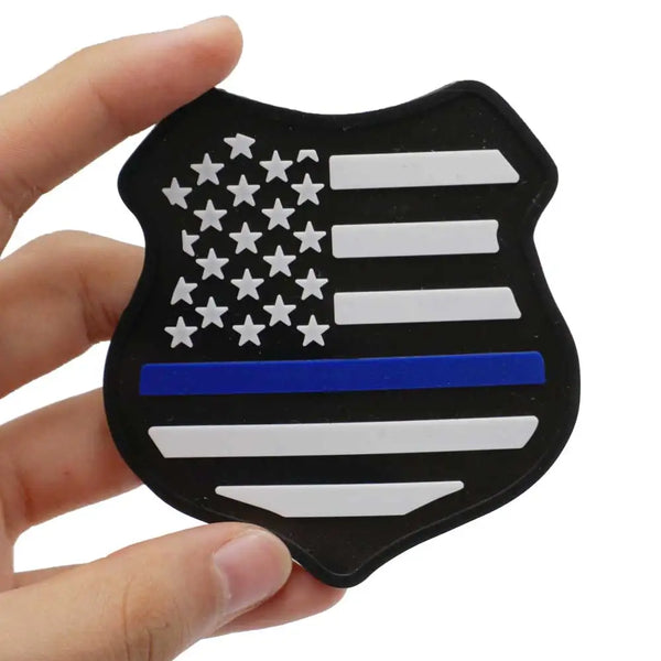 American Flag Shield 'Thin Line' PVC Rubber Velcro Patch